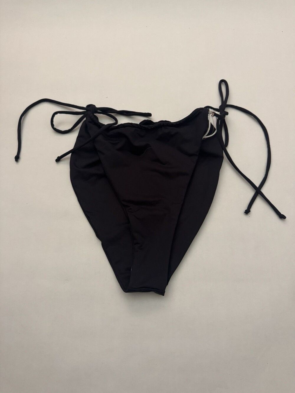 NWT Good American Tiny Ties Black Side Tie Bikini Bottom XL Size 4